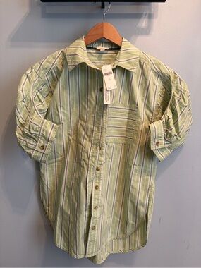 Light Green Striped Anthropologie shirt